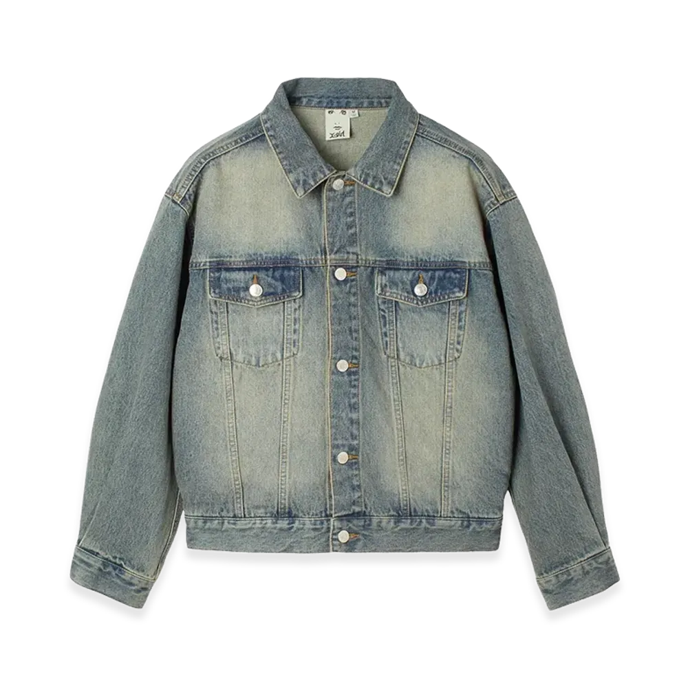 X-Girl Women's Logo Mark Stitched Denim Jacket "Light Indigo"