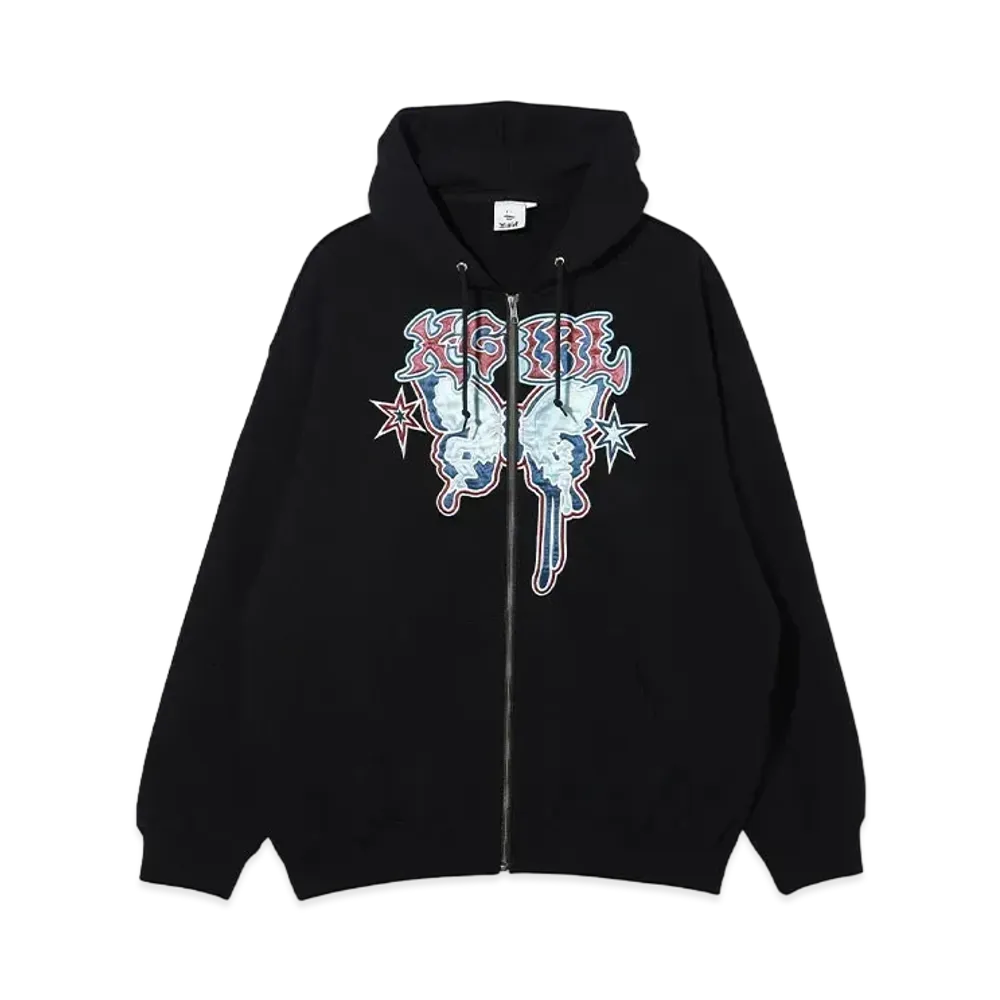 X-Girl Butterfly Zip Up Hoodie "Black"