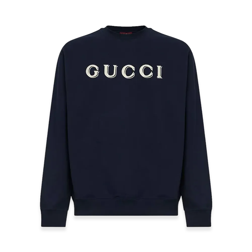GUCCI Logo Embroidery Sweatshirt "Blue"