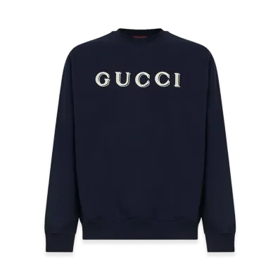 GUCCI Logo Embroidery Sweatshirt "Blue"
