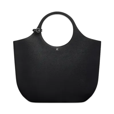 Courreges Large Holy Grained Bag "Black"