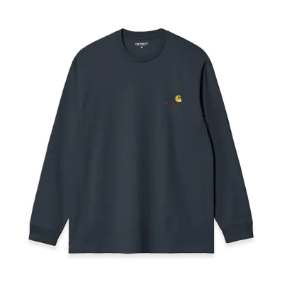 Carhartt WIP L/S American Script T-Shirt "Deep Night"