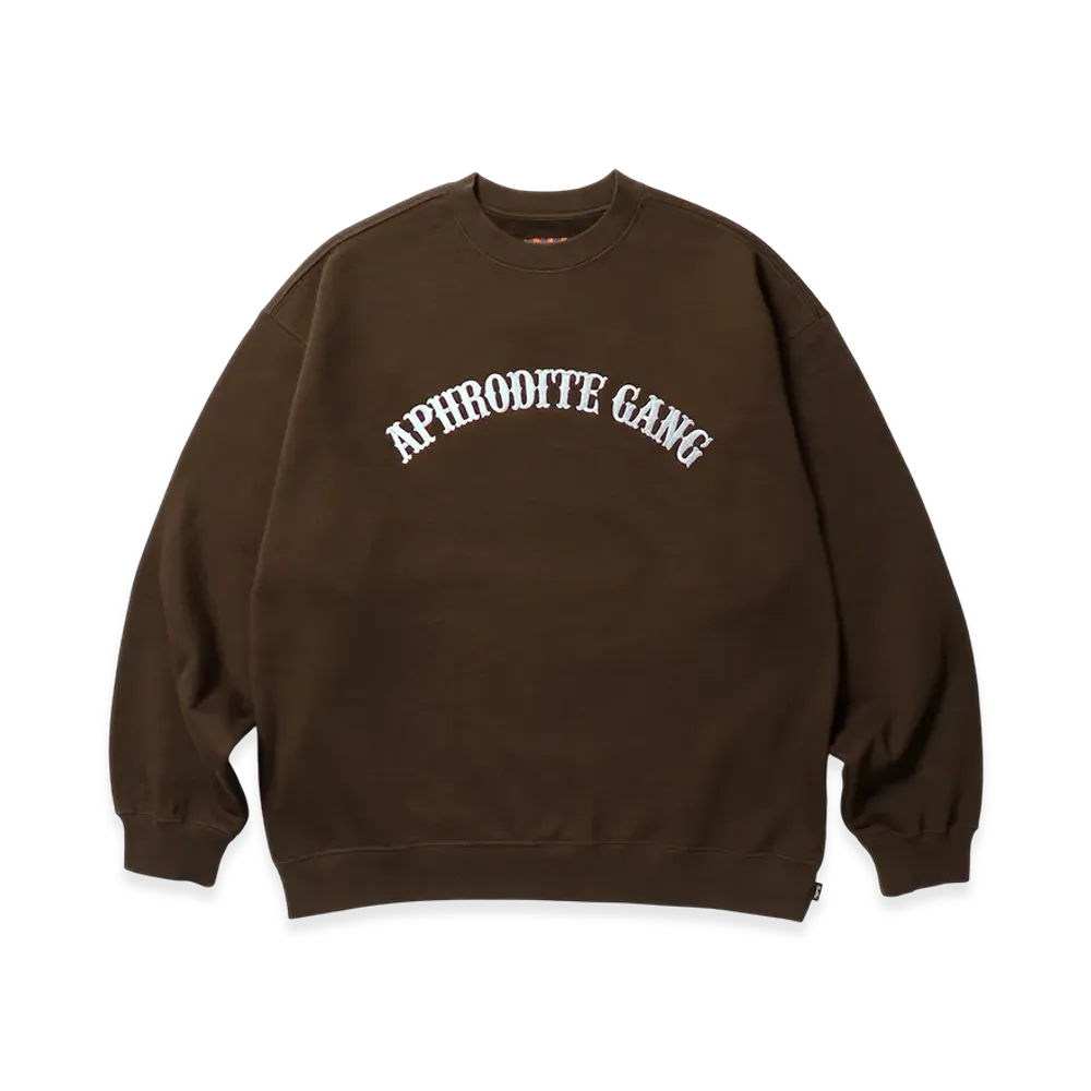 APHRODITEGANG Arch Logo Crew Neck Sweat Shirt "Brown"