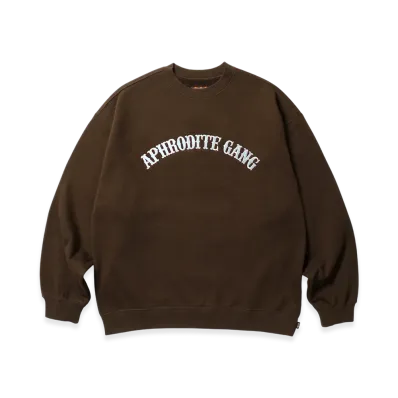 APHRODITEGANG Arch Logo Crew Neck Sweat Shirt "Brown"