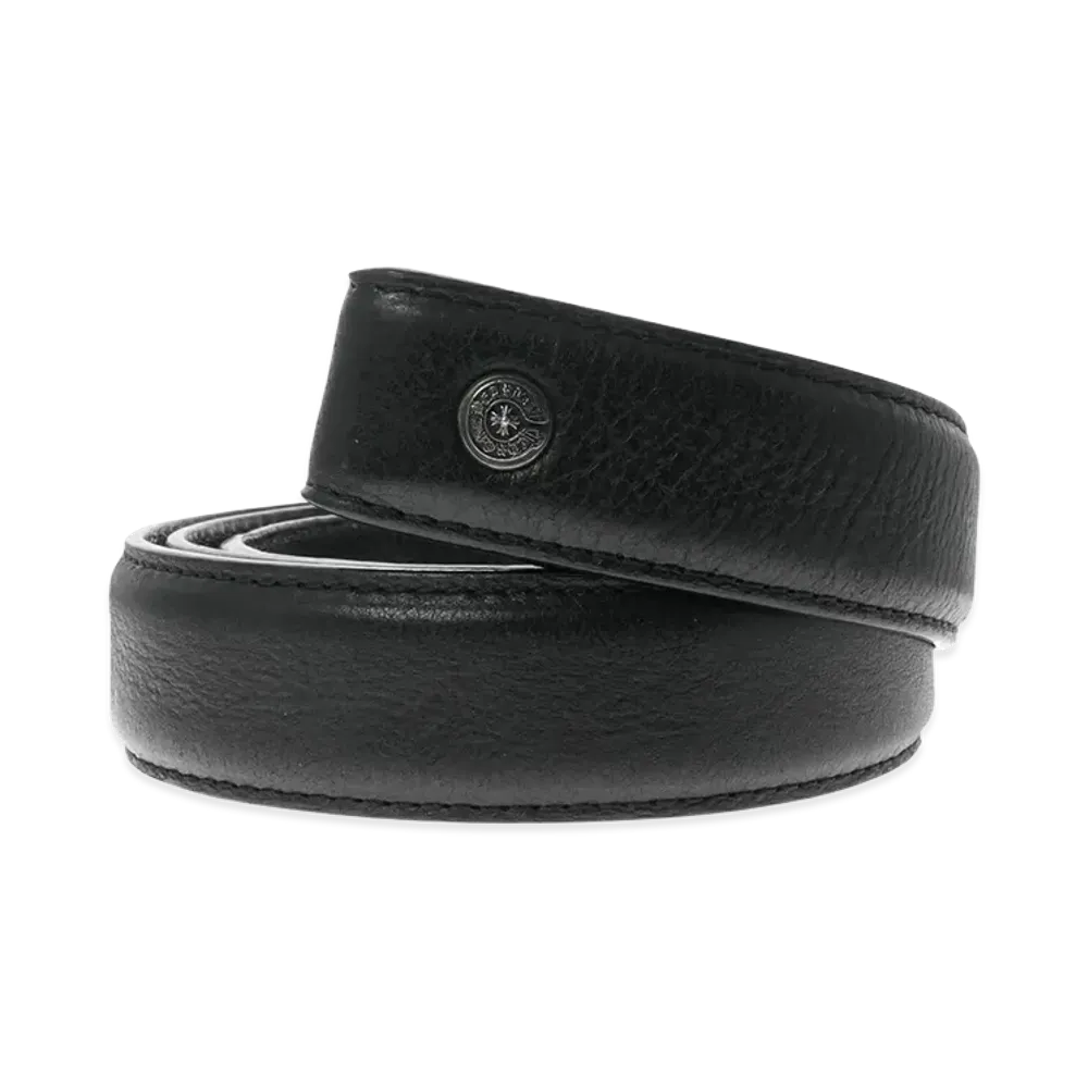Chrome Hearts 1.0inch Scroll Label Rivet Strap Belt "Black"