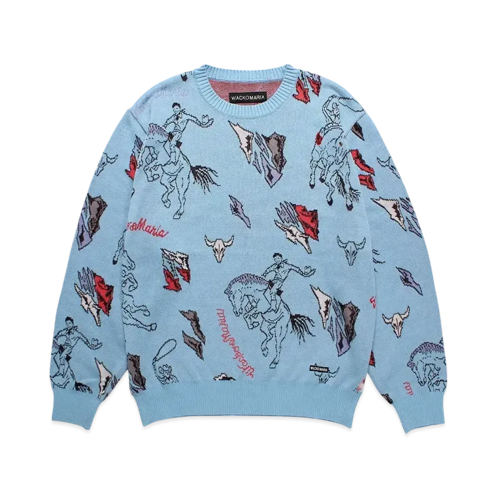 WACKO MARIA Jacquard Knit Sweater "Blue"