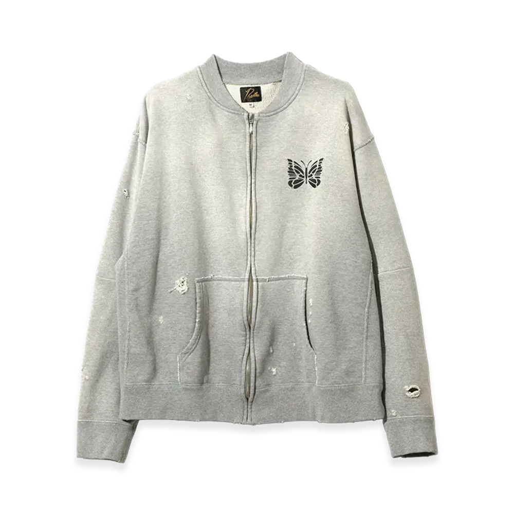 NEEDLES Deconstructed Zipped Sweat "H. Grey"