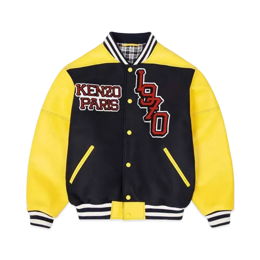 KENZO Wool And Leather 'TIGER VARSITY' Jacket "Midnight Blue"