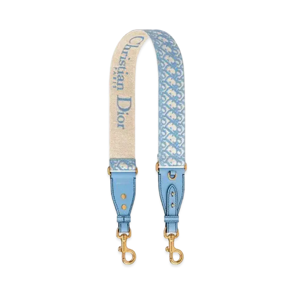 Dior Shoulder Strap Dior Oblique Embroidery "Blue"