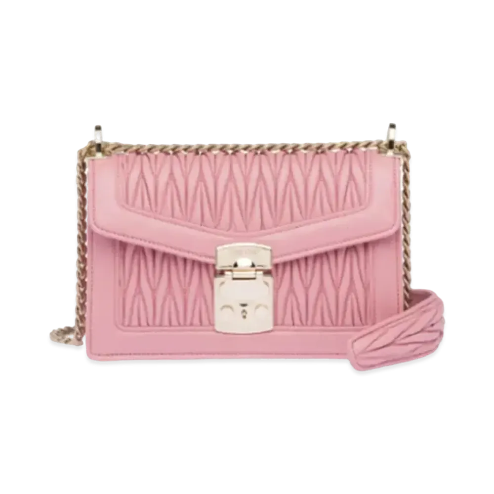 MIU MIU Miu Confidential Materasse Leather Bag "Pink"