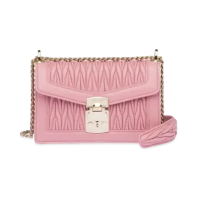 MIU MIU Miu Confidential Materasse Leather Bag "Pink"