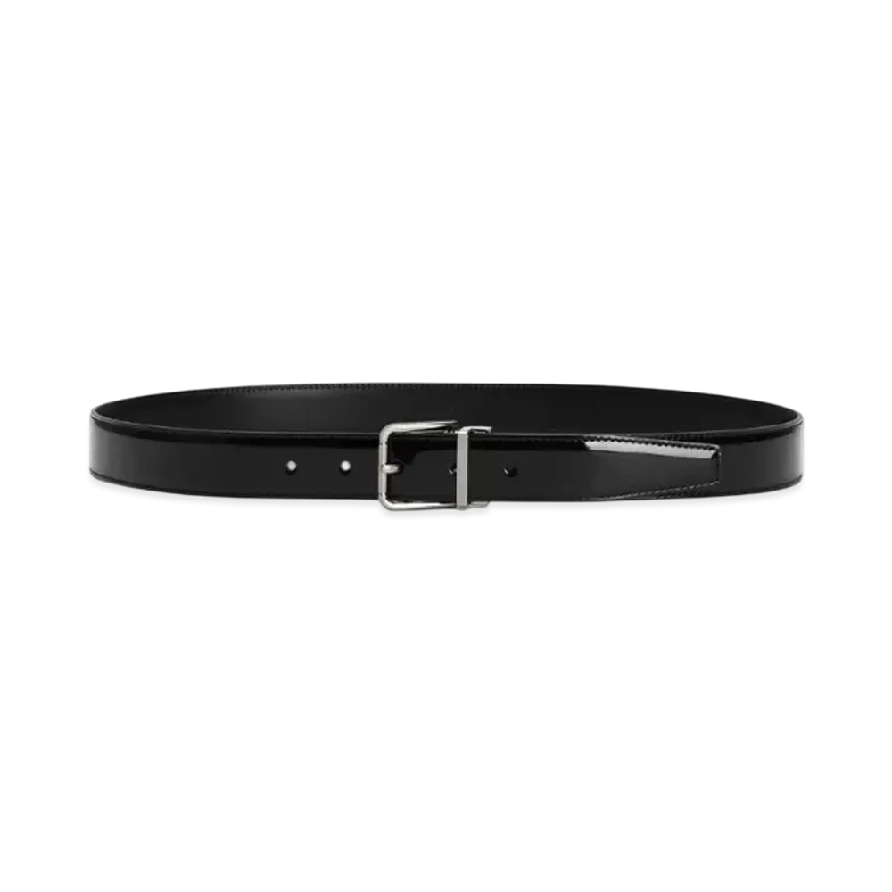 DOLCE&GABBANA Patent Calfskin Belt "Black"