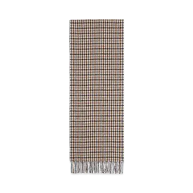 CELINE Scarf In Houndstooth Cashmere "Brown/Blue"