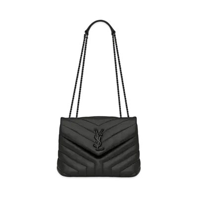 Saint Laurent Loulou Small In Matelasse Y Leather "Black"