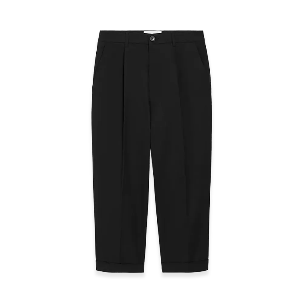 AMI PARIS Cotton Carrot Oversized Trousers "Black"