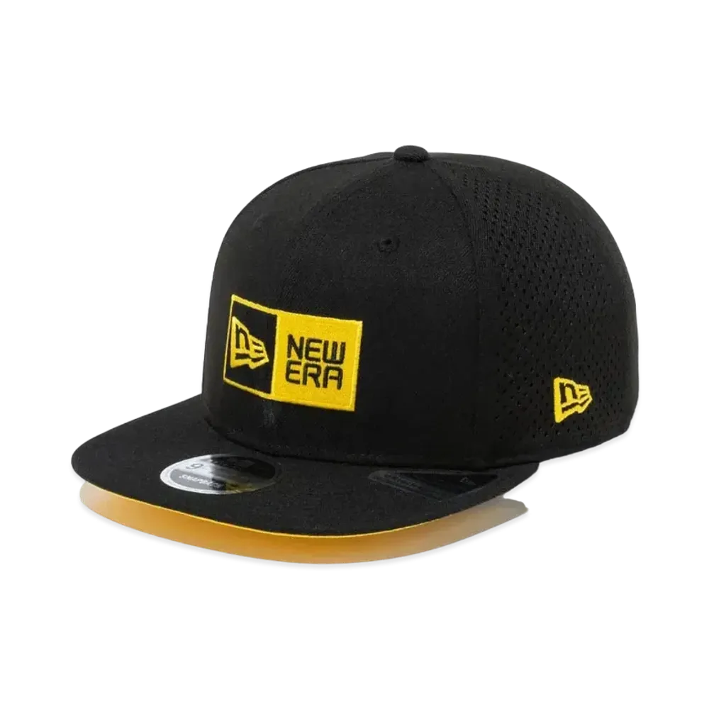 NEW ERA 9FIFTY Original Fit Laser Perforated Box Logo "Black x Ombre Gold/Black"