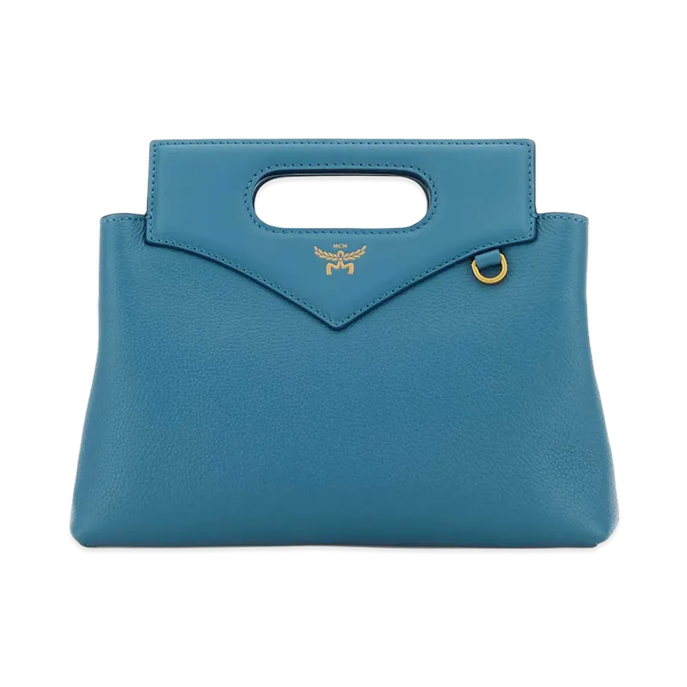 MCM Women's Turquoise Leather Mini Soft Diamond Handbag "Light Blue"