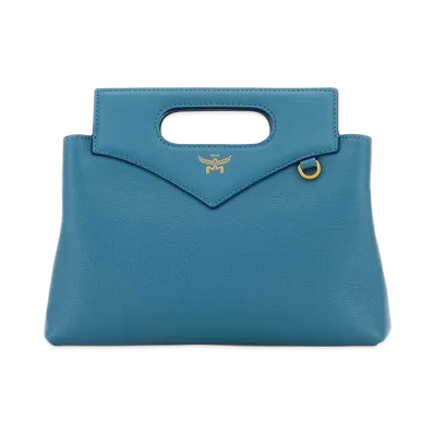 MCM Women's Turquoise Leather Mini Soft Diamond Handbag "Light Blue"