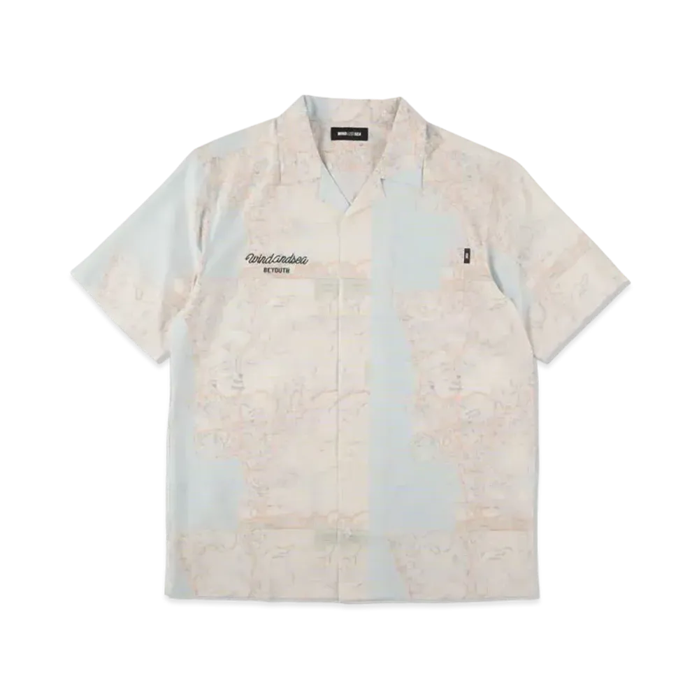 WIND AND SEA WDS (BYT-SD) MAP OPEN COLLAR SHIRT "Summer Duck"