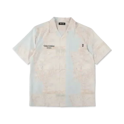 WIND AND SEA WDS (BYT-SD) MAP OPEN COLLAR SHIRT "Summer Duck"