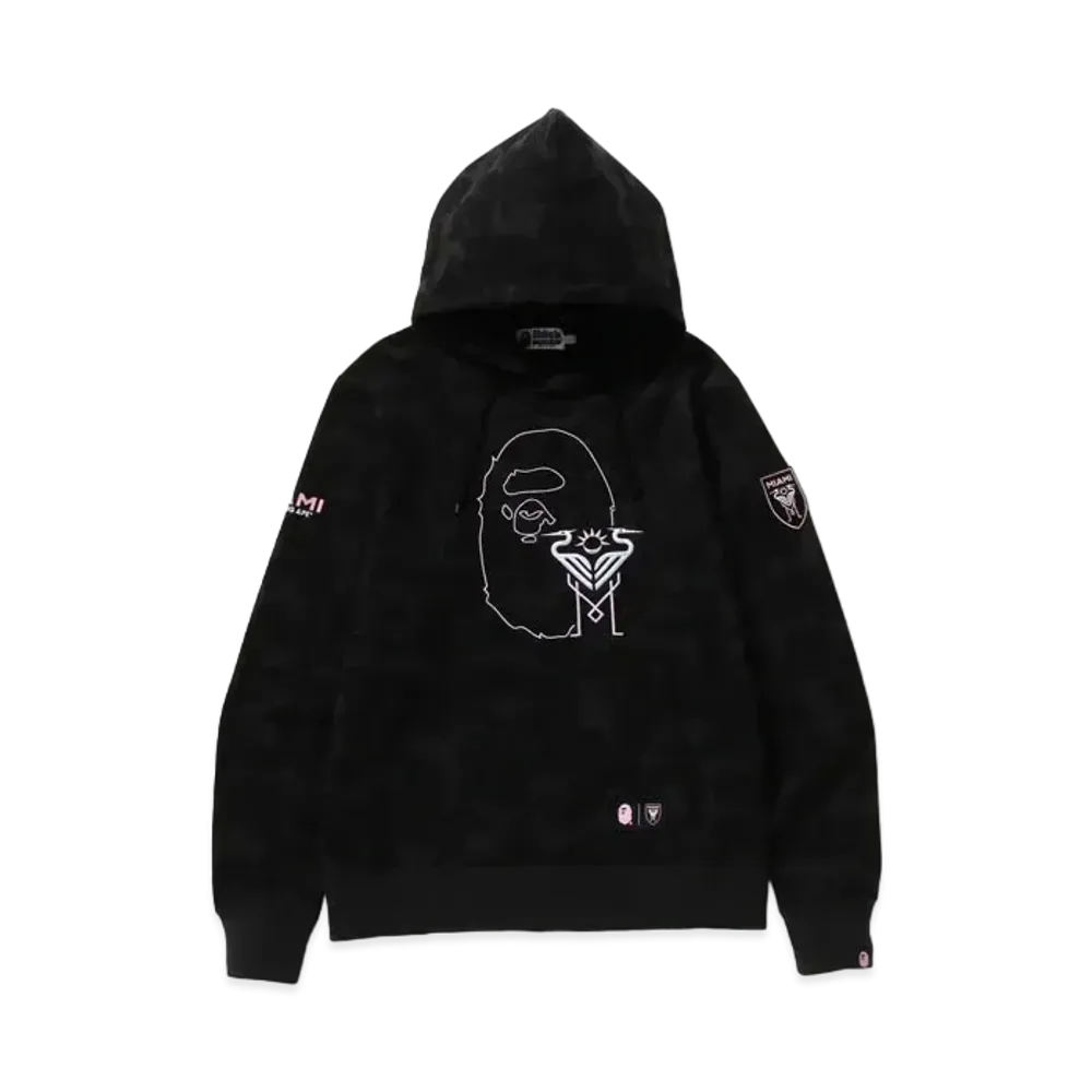 A BATHING APE x INTER MIAMI CF Camo Pullover Hoodie "Black"