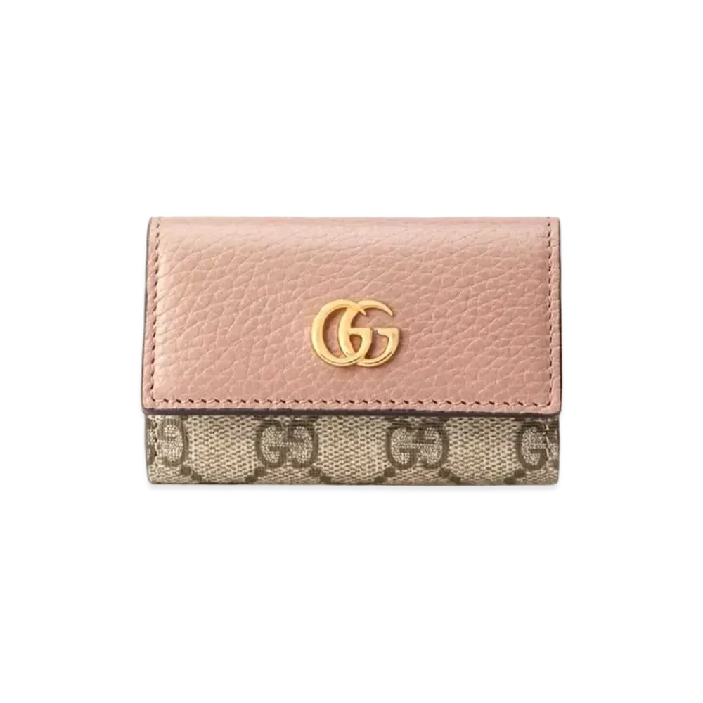 GUCCI GG Marmont Leather Key Case "Dusty Pink"