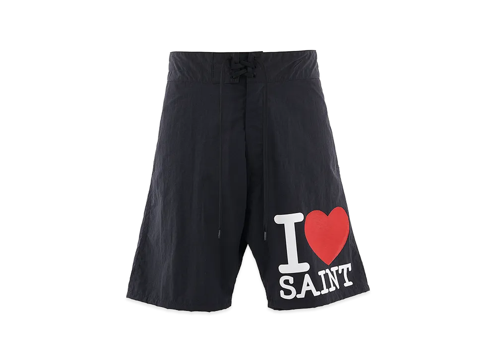 Saint Mxxxxxx Nylon Shorts I Love Saint "Black"