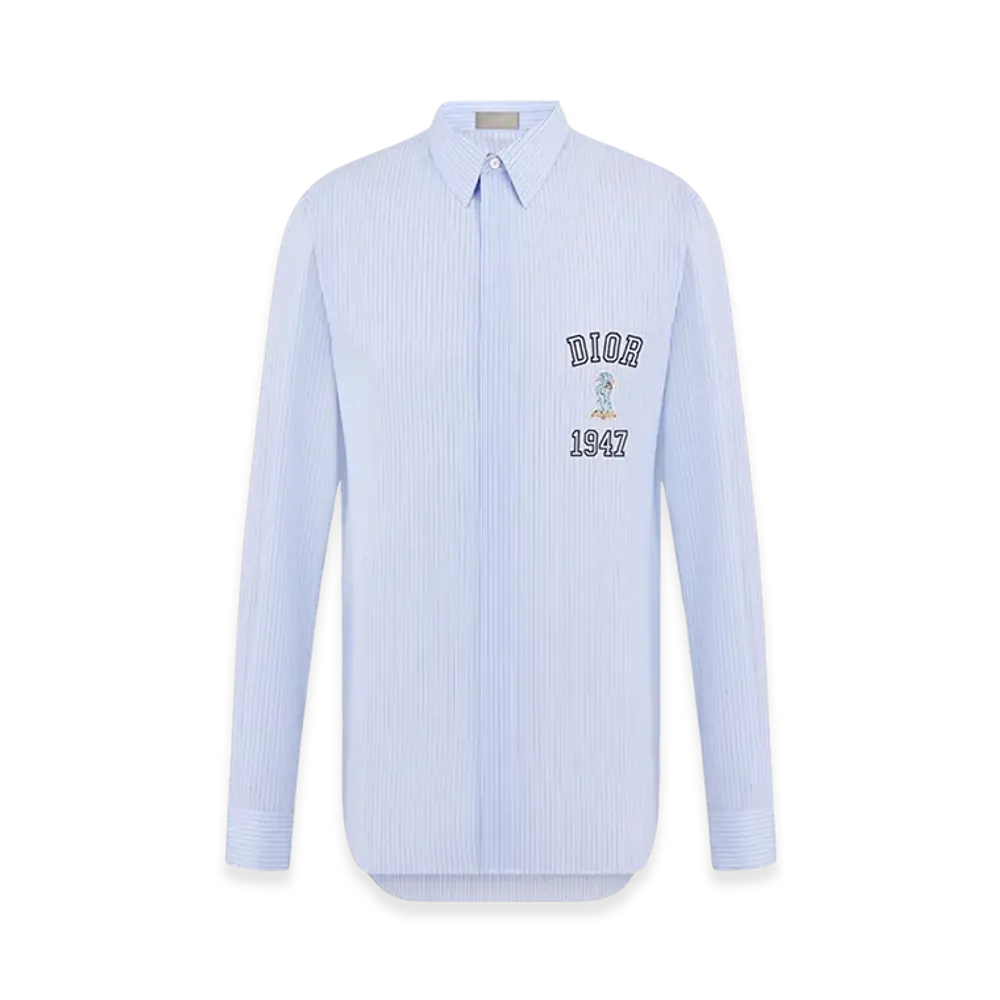 Dior Bobby Poplin Shirt Striped "Blue"