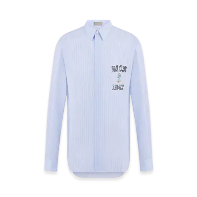 Dior Bobby Poplin Shirt Striped "Blue"