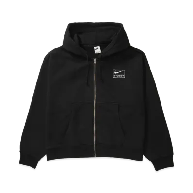 Stussy x Nike Stone Washed Fleece Zip Hoodie "Black" (Asia Size) FJ9176-010