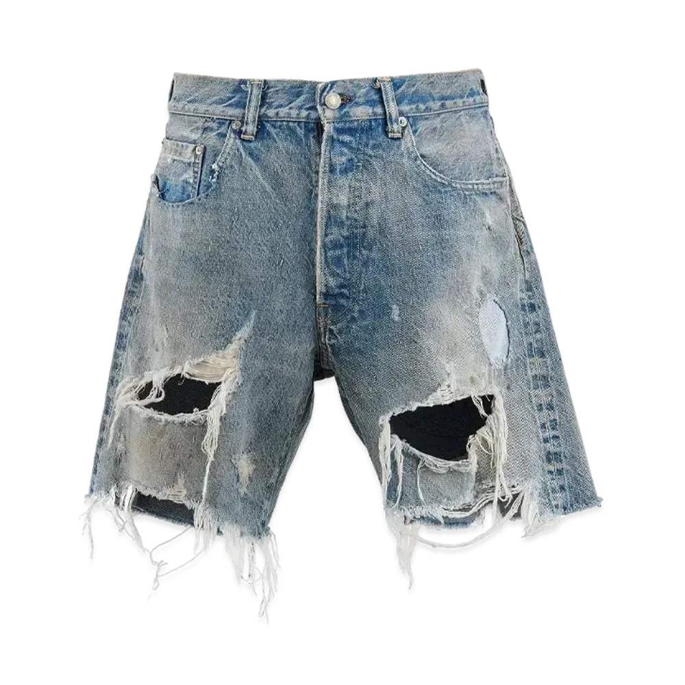 SAINT Mxxxxxx 24SS Damage Denim Shorts "Blue"