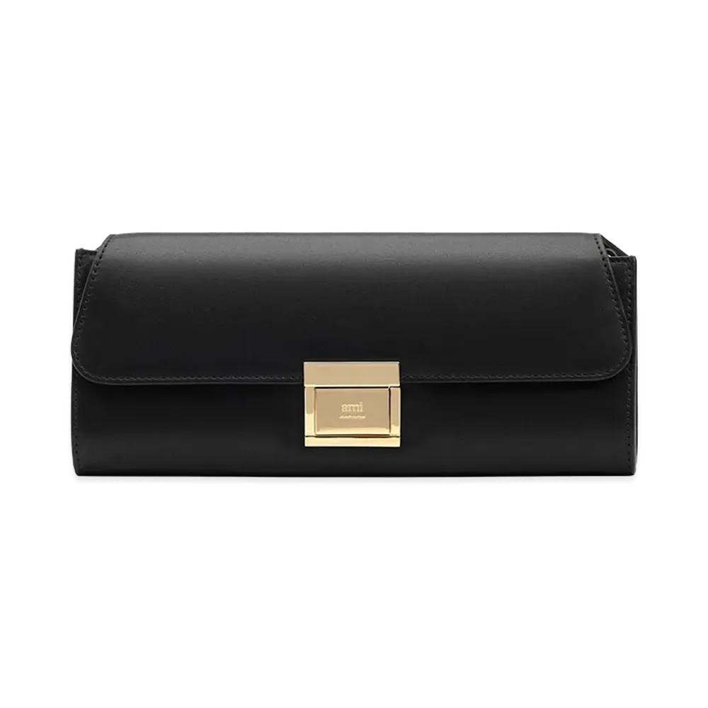 AMI PARIS Smooth Leather Mimi Pouch "Black"