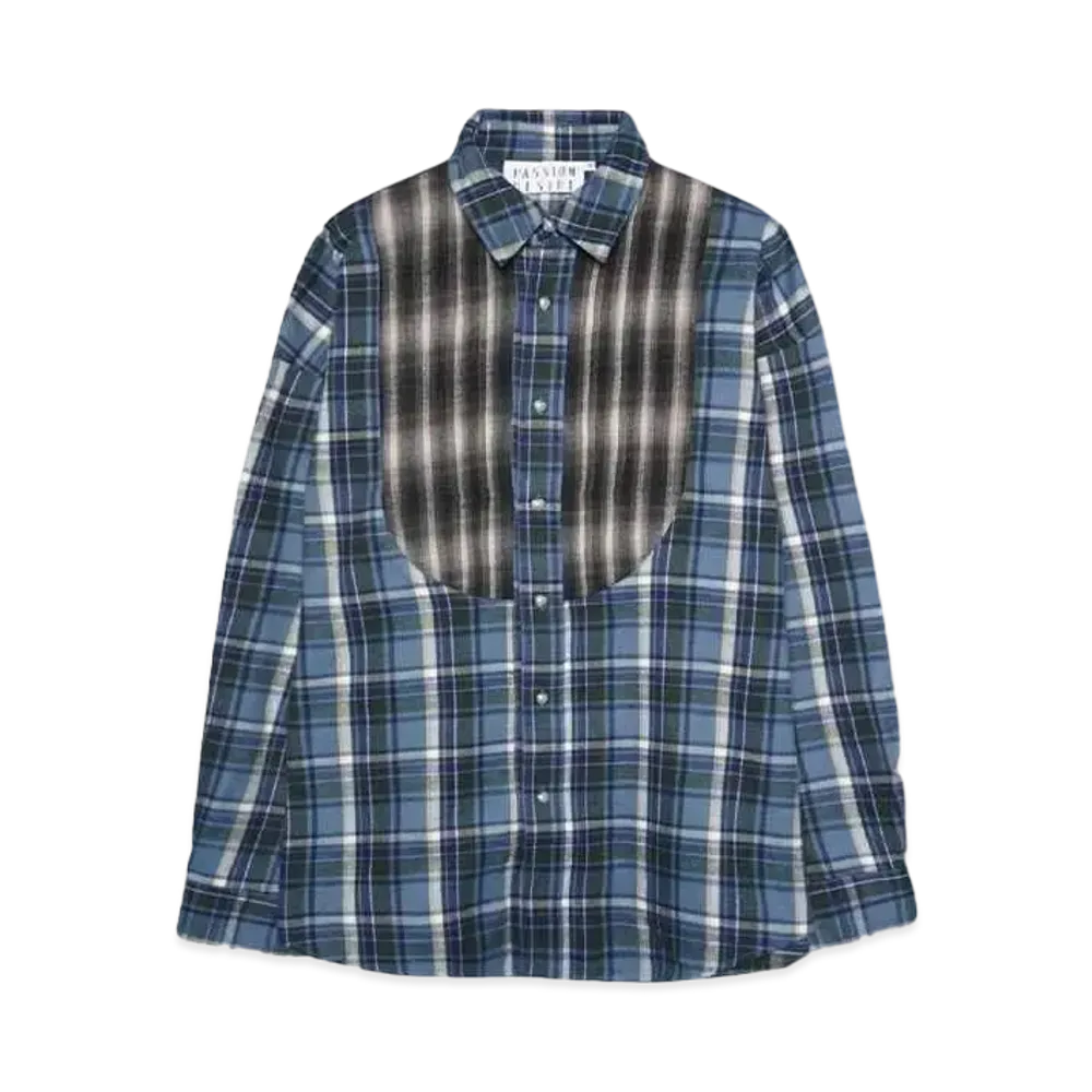 el conductorH COMBINATION CHECK FLANNEL SHIRT "BLUE"