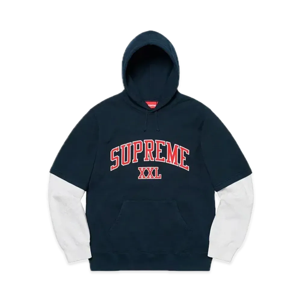 シュプリーム XXL フーデッド スウェットシャツ "ネイビー"