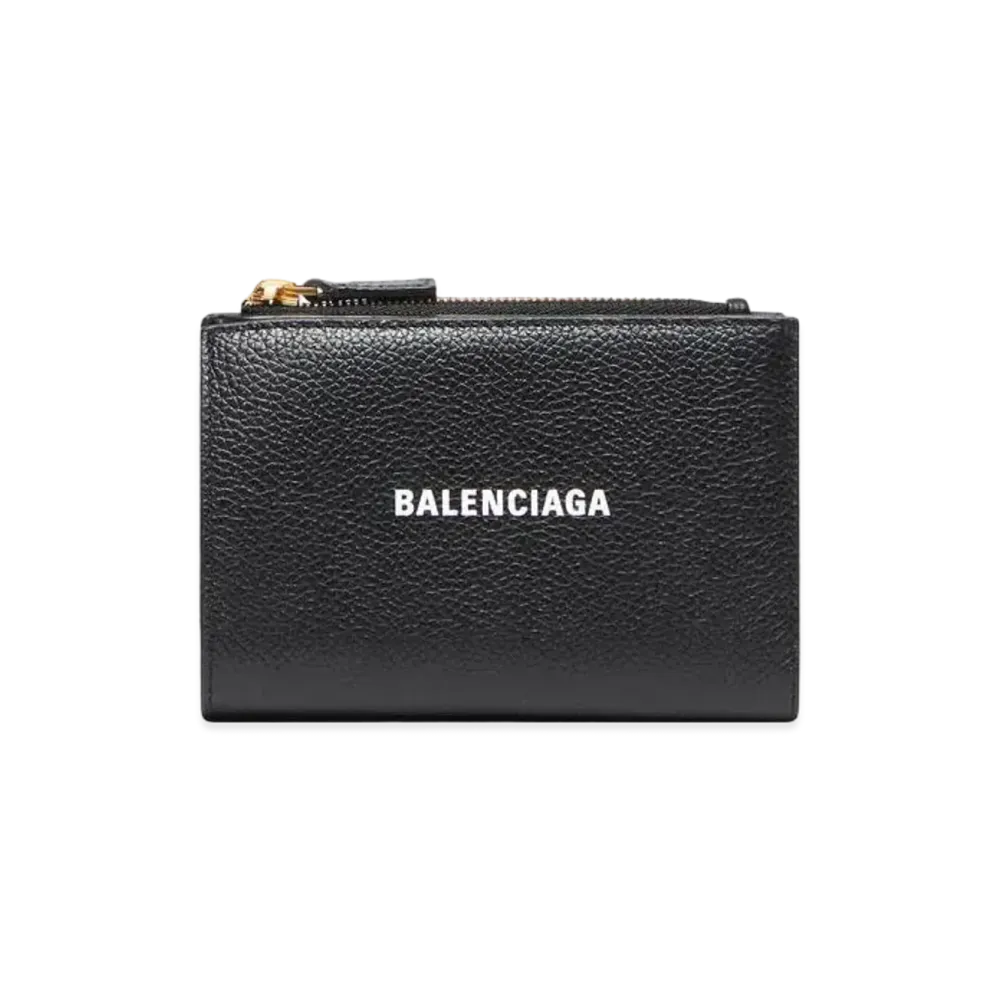 BALENCIAGA Cash Folded Vertical Card Holder "Black"