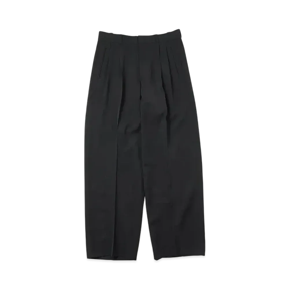 A.PRESSE Wool Rayon Wide Trousers "Black"
