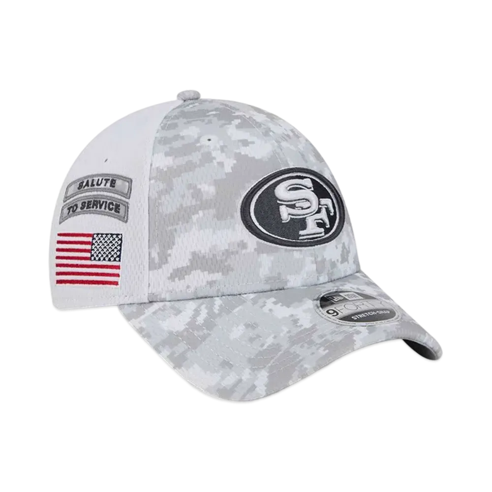 NEW ERA 9Forty Stretch Snap 2024 NFL Salute to Service San Francisco 49ers "White/Gray"