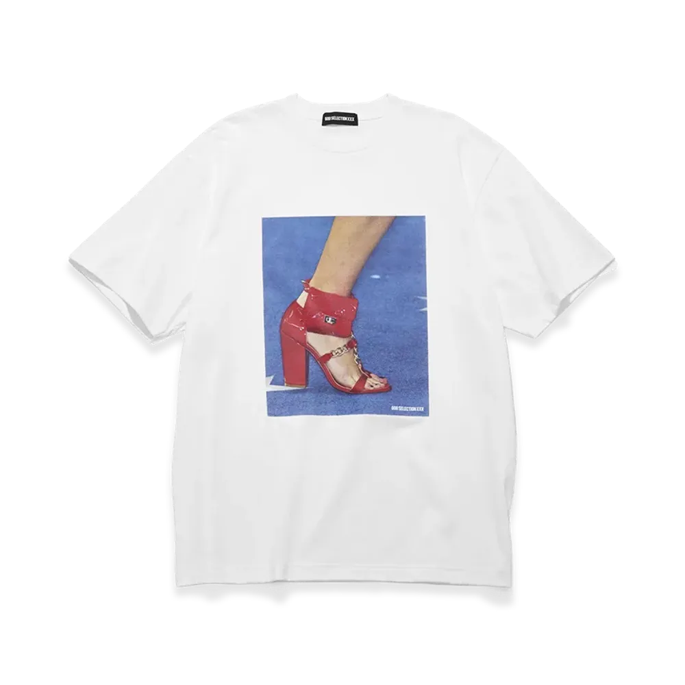 GOD SELECTION XXX Red Heel & Pouch Photo Tee GX-S26-ST-14 "White"