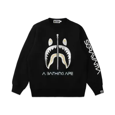 A BATHING APE X HAJIME SORAYAMA SHARK CREWNECK "Black"