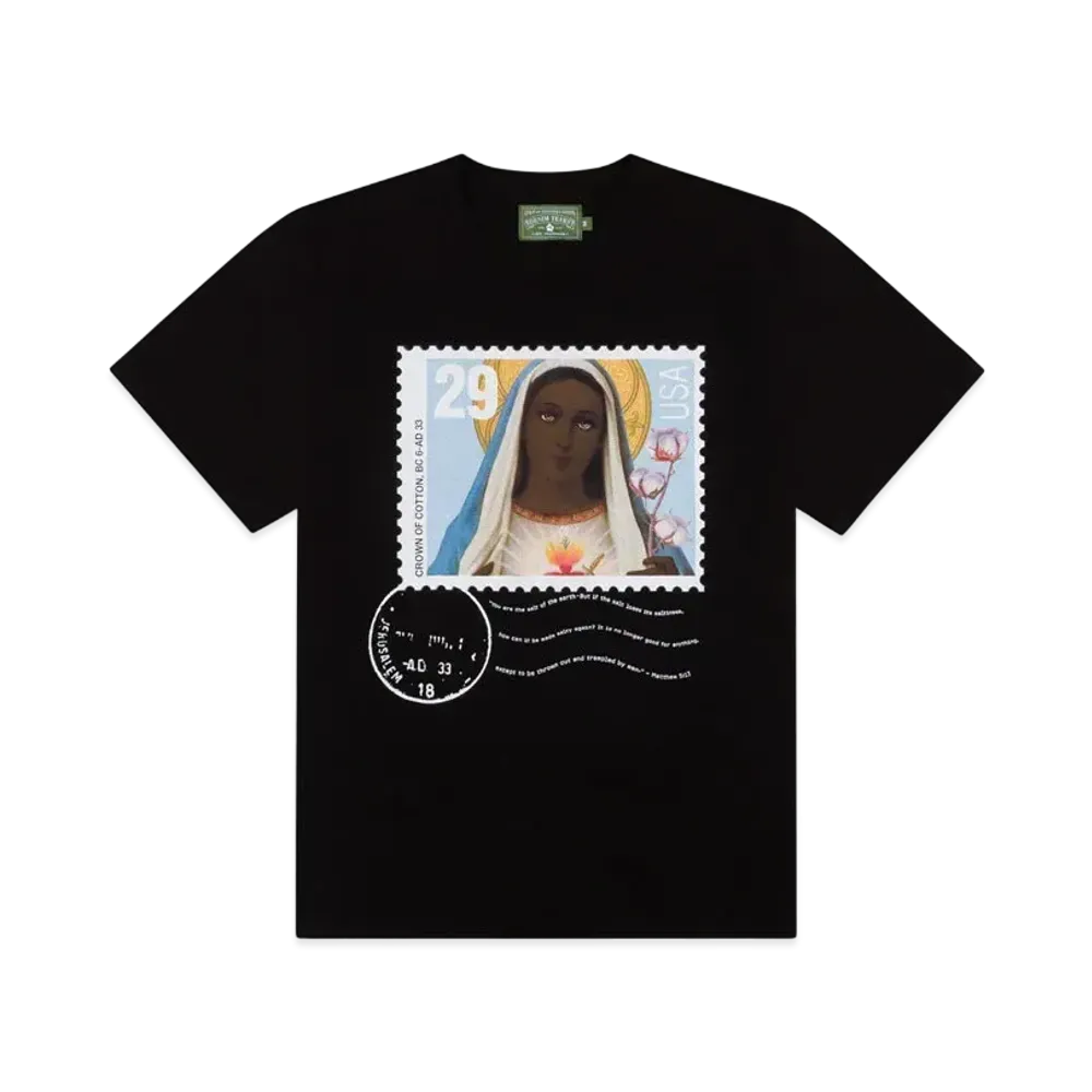 DENIM TEARS Black Madonna Stamp Tee "Black"