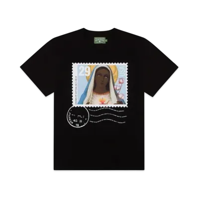 DENIM TEARS Black Madonna Stamp Tee "Black"