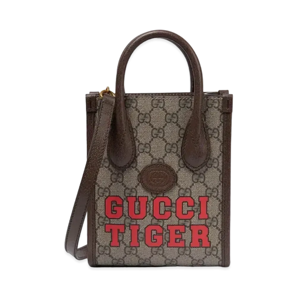 GUCCI Tiger GG Mini Tote Bag "Beige"