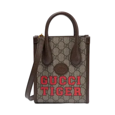 GUCCI Tiger GG Mini Tote Bag "Beige"