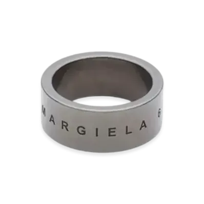 MM6 Maison Margiela Minimal Logo Ring "Matte Palladium"