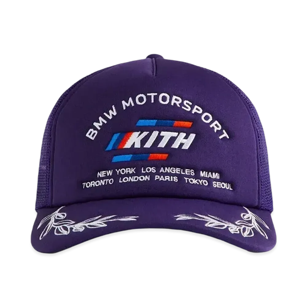 Kith x BMW M Nolan Trucker Hat "Techno Violet"