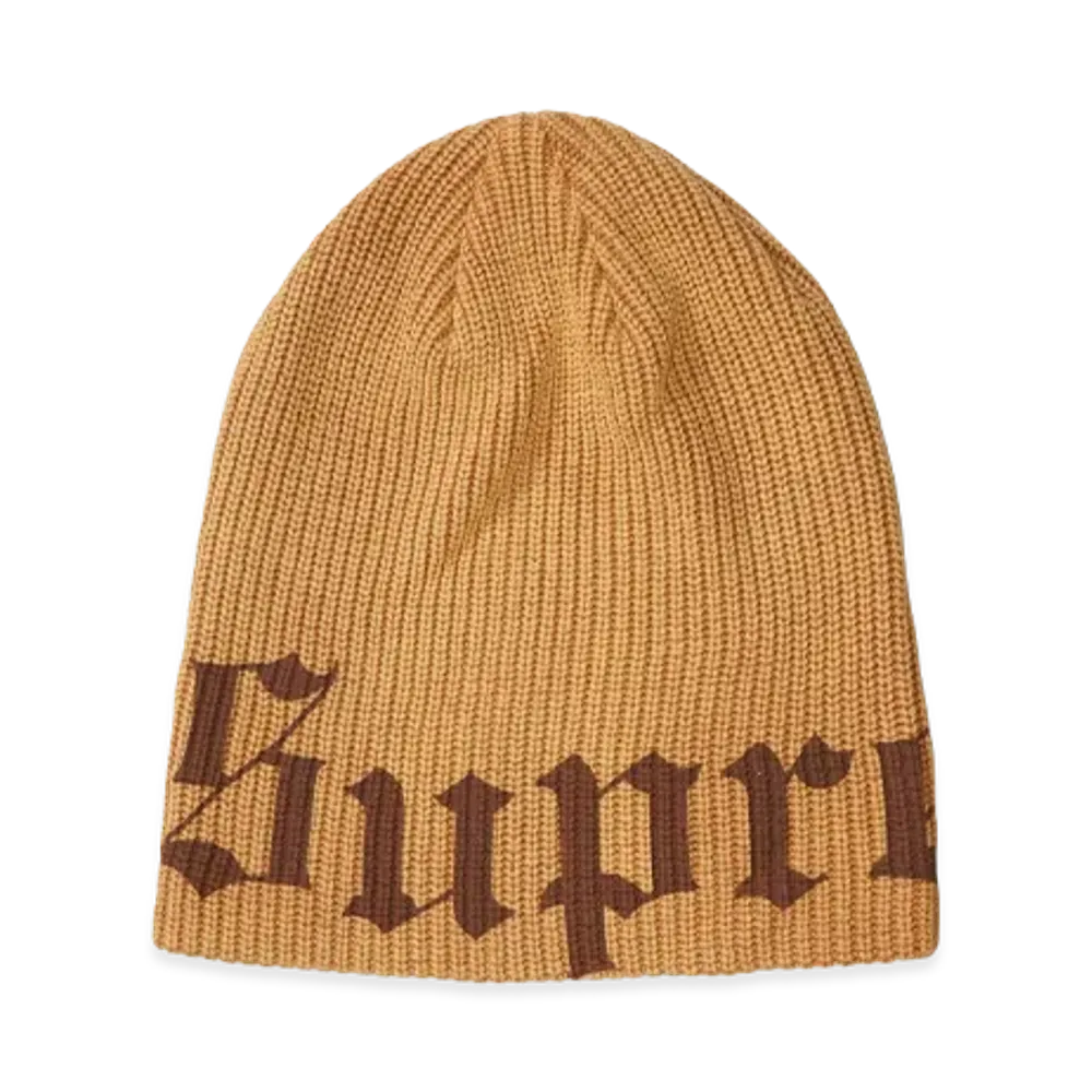 Supreme Old English Printed Beanie "Brown"