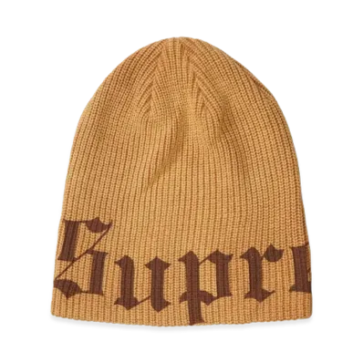 Supreme Old English Printed Beanie "Brown"