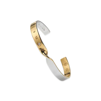 Maison Margiela Numbering Twisted Diamond Cuff Bracelet "Gold"