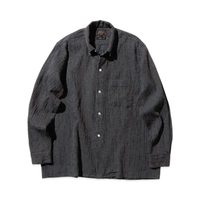 BEAMS Open B.D. Plaid "Navy"