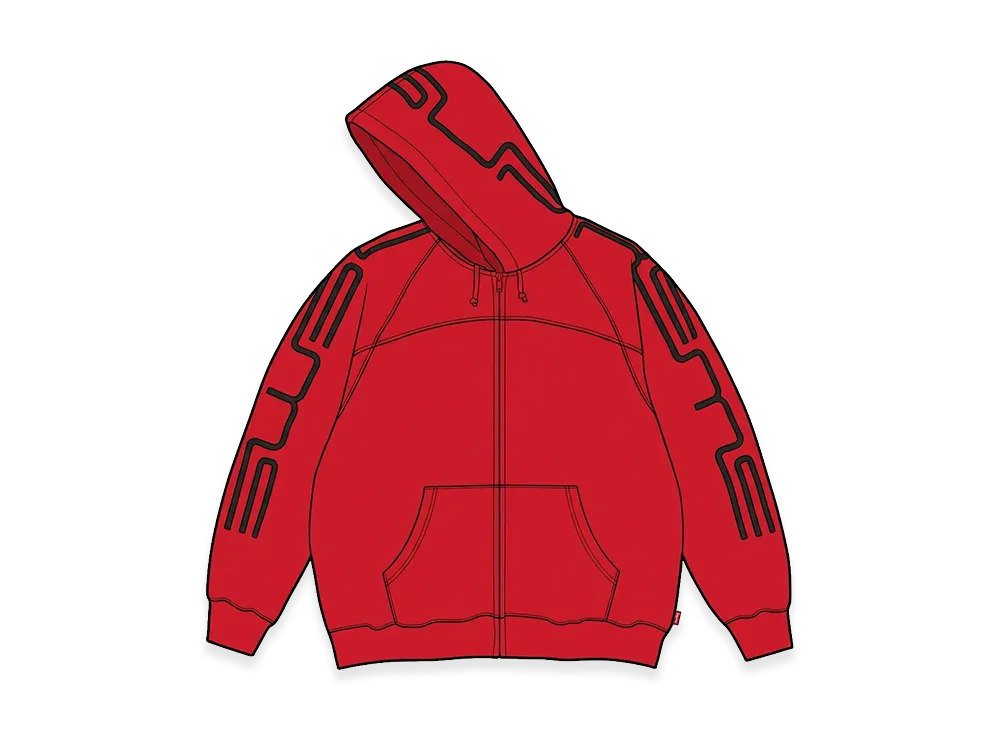 Supreme Connect Zip Up Hooded Sweatshirt "Red"